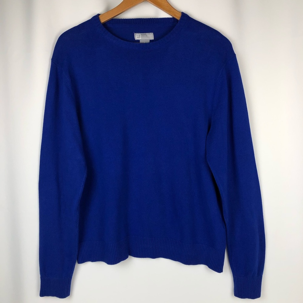 JCPenney Men’s Royal Blue 100% Cotton V-Neck Sweater Size Small